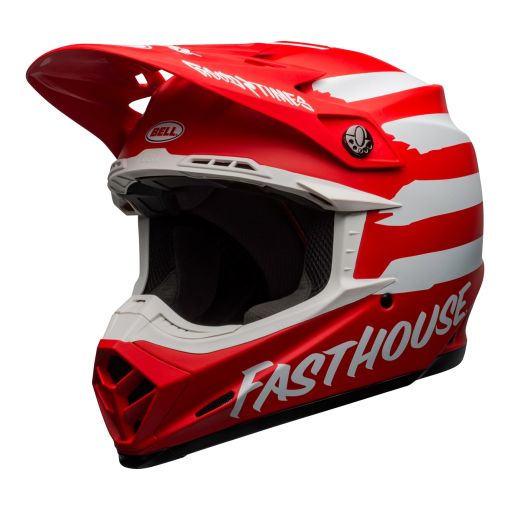 Bell Moto 9 MIPS FASTHOUSE SIGNIA Motocross Helmet Matte White Red SMALL ONLY
