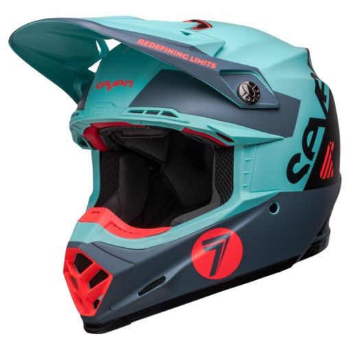 2023 Bell Moto 9S Flex Seven Vanguard Motocross Helmet Matte Aqua Black 