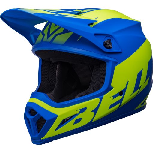 2022 Bell MX9 MIPS Motocross Helmet DISRUPT Matte Classic Blue Hi Viz