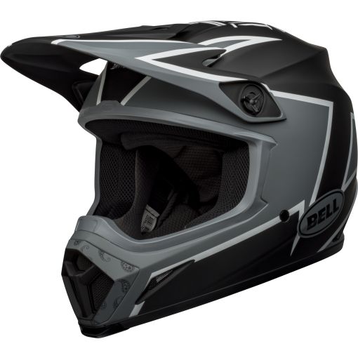 2022 Bell MX9 MIPS Motocross Helmet TWITCH Matte Black Grey White