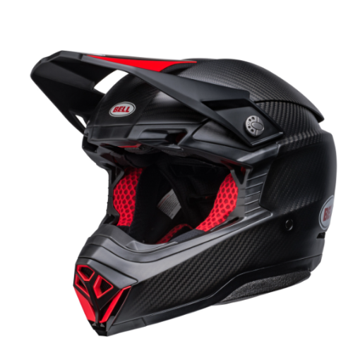 2023 Bell Moto 10 Spherical Motocross Helmet Satin Gloss Black Red