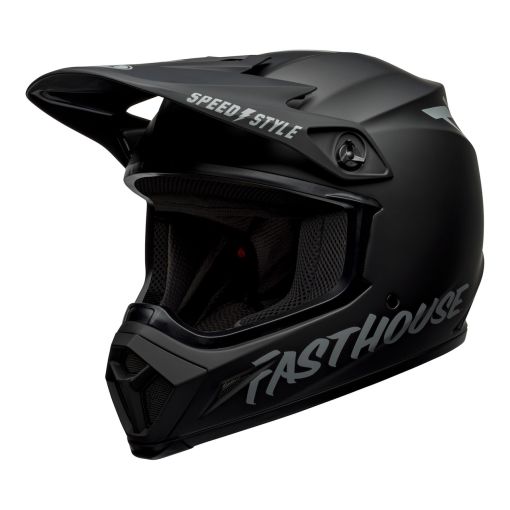 Bell MX 2023 MX-9 Motocross Mips Adult Helmet Fasthouse Matte Black Grey 