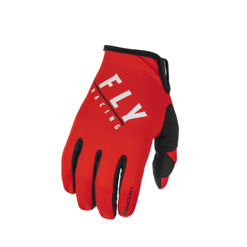 Fly 2024 Windproof Lite Adult Motocross Gloves (Black/Red)