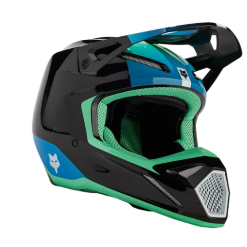 2024 Fox Youth V1 Ballast Motocross Helmet (Black/Blue)