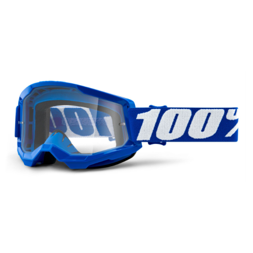 100% Strata Gen 2 Motocross Goggles Blue Clear Lens