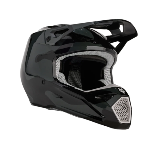 2024 Fox Youth V1 BNKR Motocross Helmet (Black Camo)