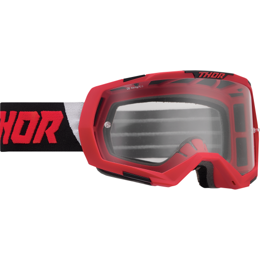 Thor Regiment Motocross Goggles Red Black with Clear Lens