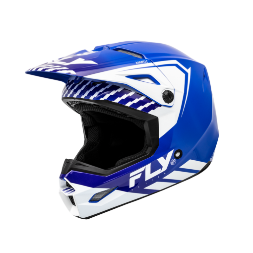 Fly 2024 Kinetic Menace Kids Motocross Helmet (Blue/White) Youth  
