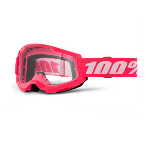 100% Strata Gen 2 Kids Youth Motocross Goggles Pink Clear Lens
