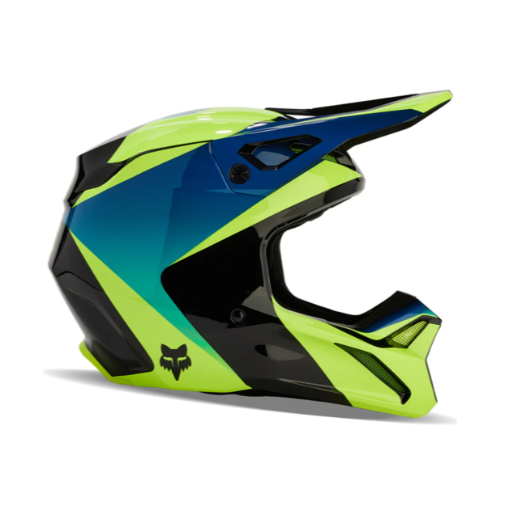 2024 Fox V1 Streak Motocross Helmet (Black/Yellow)