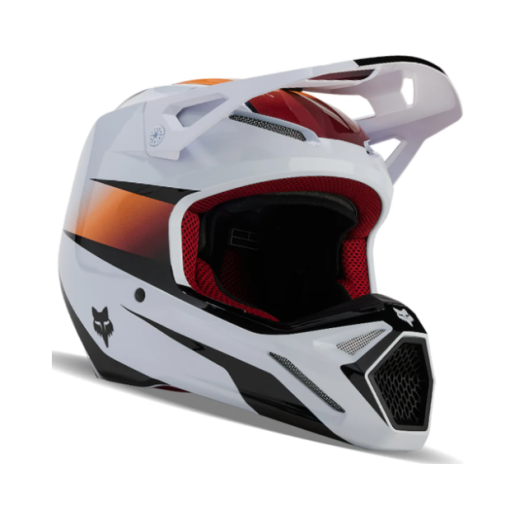 2024 Fox V1 Flora Motocross Helmet (White/Black)