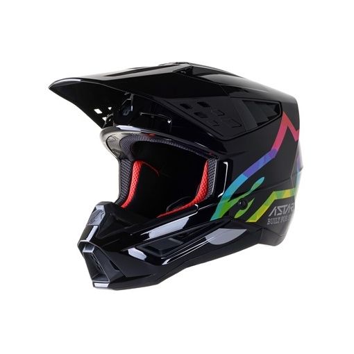 2022 / Alpinestars SM5 S-M5 COMPASS Motocross Helmet Black Silver Hue Gloss