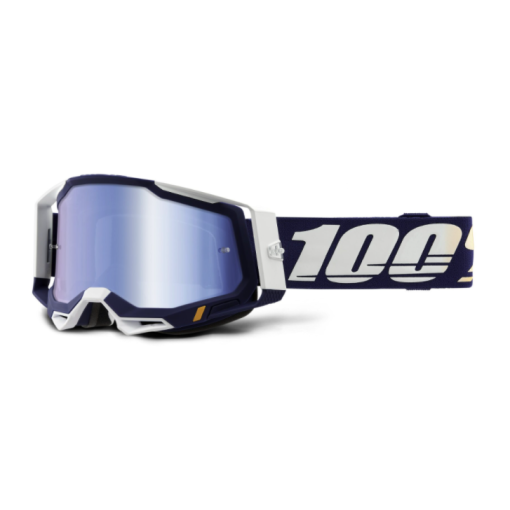 100% Racecraft Gen 2 CONCORDIA Motocross Goggles Black White Orange Blue Mirror Lens