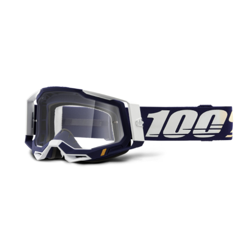 100% Racecraft Gen 2 CONCORDIA Motocross Goggles Black White Orange Clear Lens