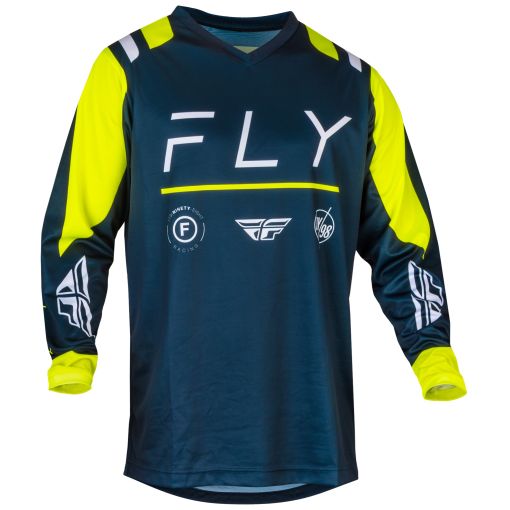 Fly 2024 F16 Motocross Jersey (Navy/Hi-Viz/White)