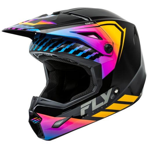 Fly 2024 Kinetic Menace Motocross Helmet (Black/Sunrise)