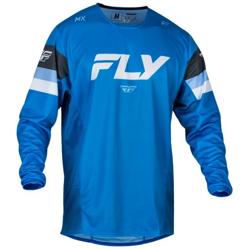 Fly 2024 Kinetic Prix Motocross Jersey (Bright Blue/Charcoal/White)