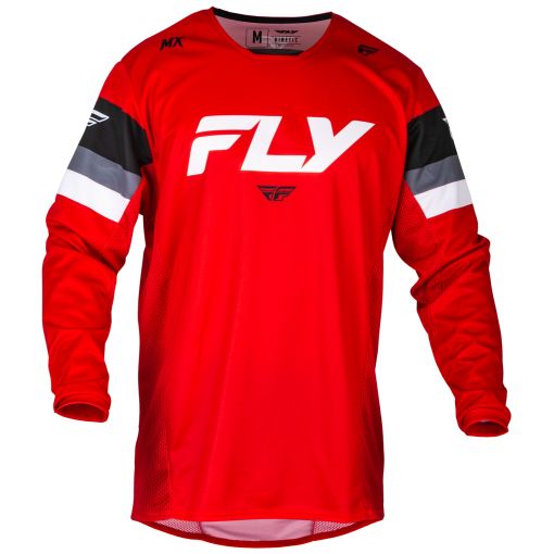 Fly 2024 Kinetic Prix Motocross Jersey (Red/Grey/White) Adults