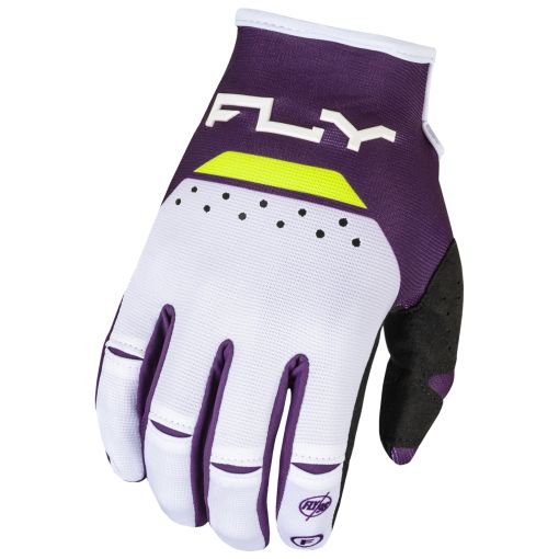 Fly 2024 Kinetic Prix Motocross Gloves (Deep Purple/White/Hi-Viz)