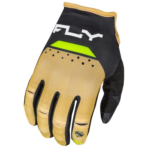 Fly 2024 Kinetic Prix Motocross Gloves (Khaki/Black/Hi-Viz)