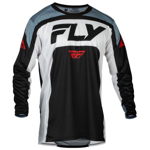 Fly 2024 Lite Motocross Jersey (Black/White/Denim Grey)