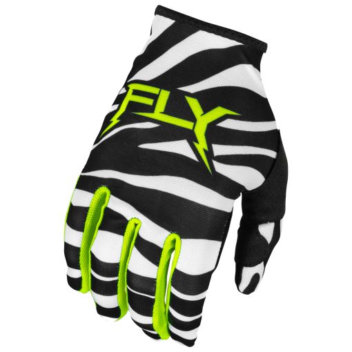 Fly 2024 Lite Uncaged Motocross Gloves (Black/White/Neon Green)