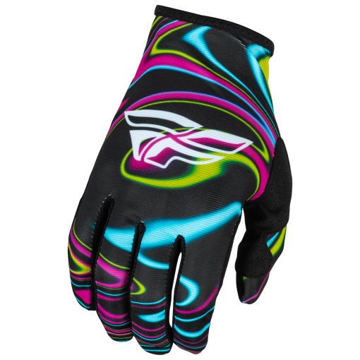 Fly 2024 Lite Warped Motocross Gloves (Black/Pink/Electric Blue)