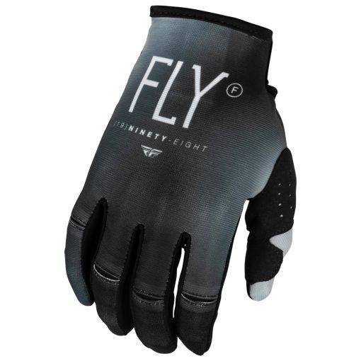Fly 2024 Youth Kinetic Prodigy Motocross Gloves (Black/Light Grey)