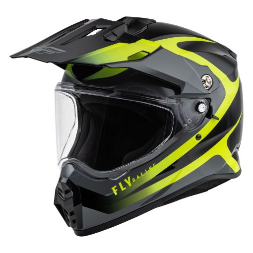 2024 Fly Racing Trekker Pulse Adult Motocross Helmet (Black/Hi-Viz)