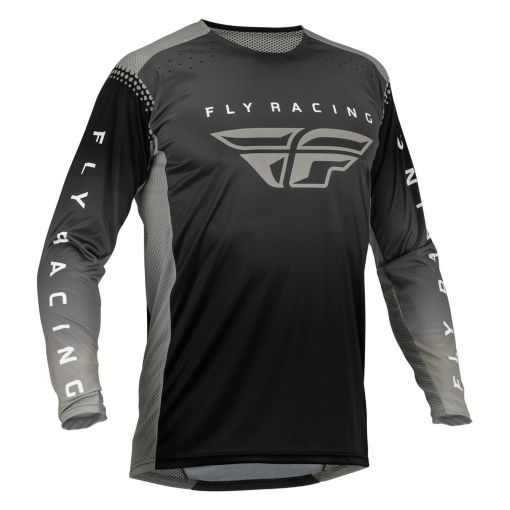 2023 Fly Racing Lite Adult Motocross Jersey (Black/Grey)