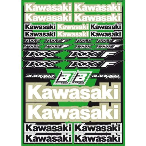 Kawasaki Universal Generic Sticker Kit for Motocross Bikes