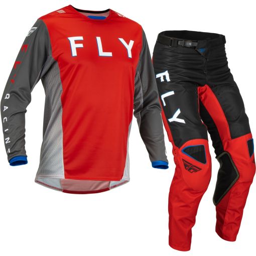 2023 Fly Racing Kinetic KORE Motocross Gear Red  Grey
