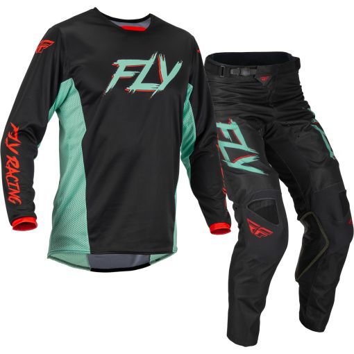 2023 Fly Racing Kinetic SE RAVE Motocross Gear Black Mint Red