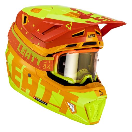 2023 Leatt Motocross Helmet Moto 7.5 V23 Citrus + 4.5 Goggles
