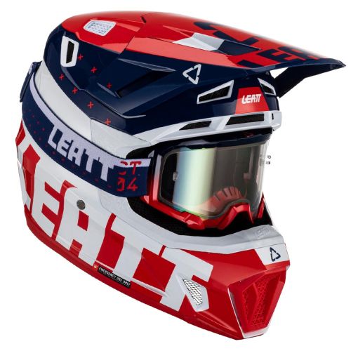 2023 Leatt Motocross Helmet Moto 7.5 V23 Royal + 4.5 Goggles