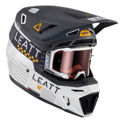 2023 Leatt Motocross Helmet Moto 8.5 V23 Metallic + 5.5 Goggles + Bag
