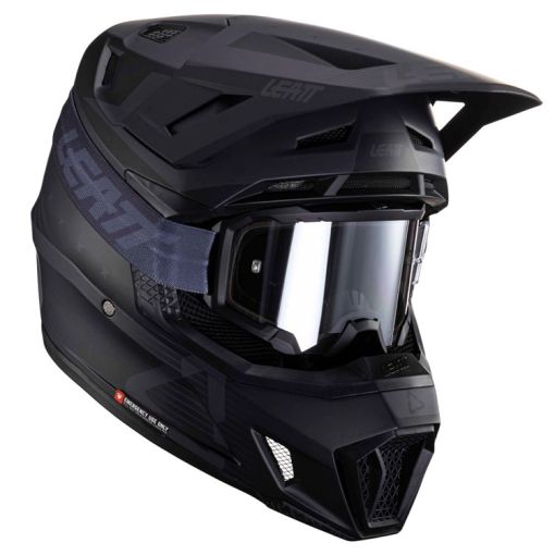 2024 Leatt Motocross Helmet Moto 7.5 V24 Stealth + 4.5 Goggles