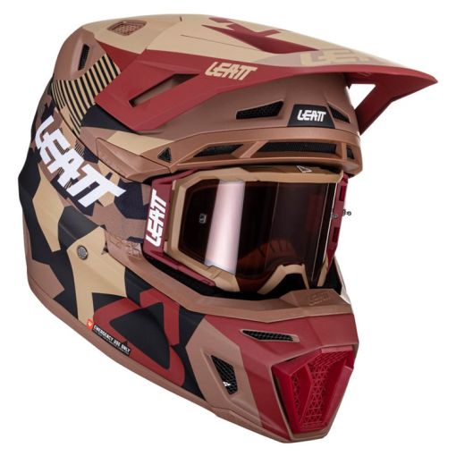 2024 Leatt Motocross Helmet Moto 8.5 V24 RUBY STONE + 5.5 Goggles + Bag