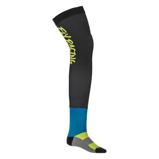 Fly 2024 MX Knee Brace Adult Motocross Socks (hi viz black blue)