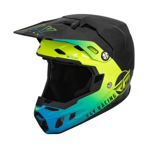 2024 Fly Racing Formula CC Centrum Adult Motocross Helmet (Black/Blue/Hi-Vis)