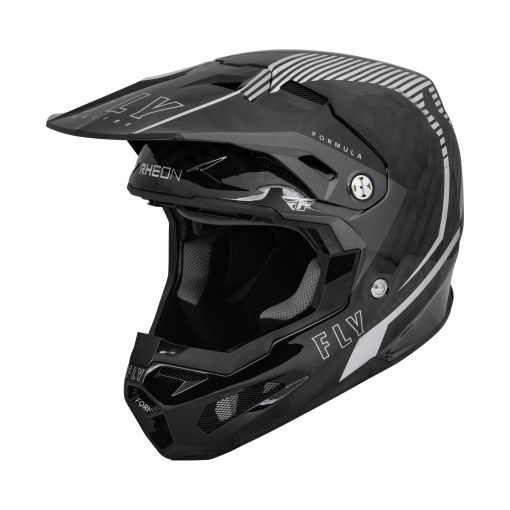 2024 Fly Racing Formula Carbon Tracer Motocross Helmet (Silver/Black)