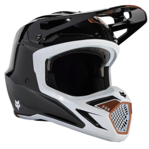 2024 *Fox V3 RS OPTICAL Motocross Helmet Black with Helmet Bag & Spare Peak 