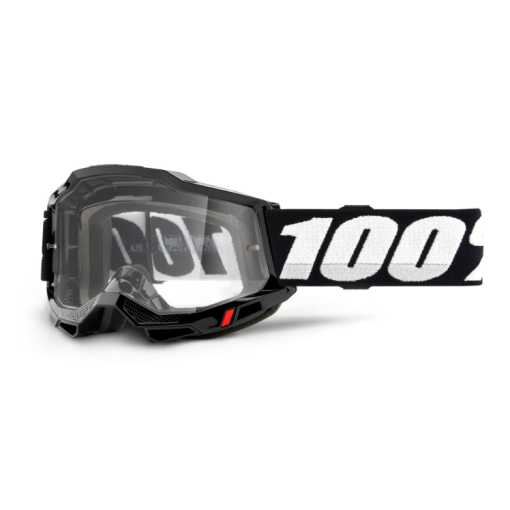 100% Accuri Gen 2 OTG Motocross Goggles Black Clear Lens