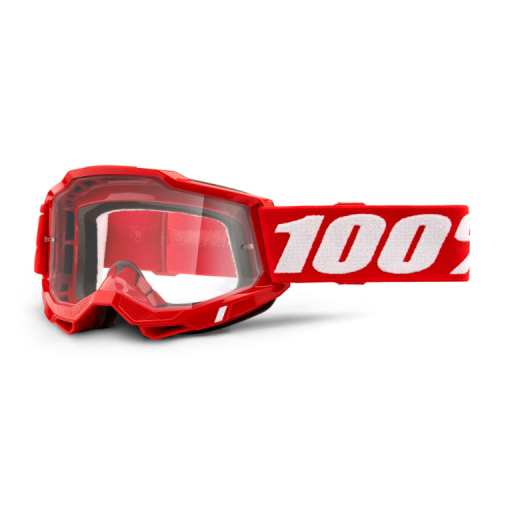 100% Accuri Gen 2 OTG Motocross Goggles Red Clear Lens