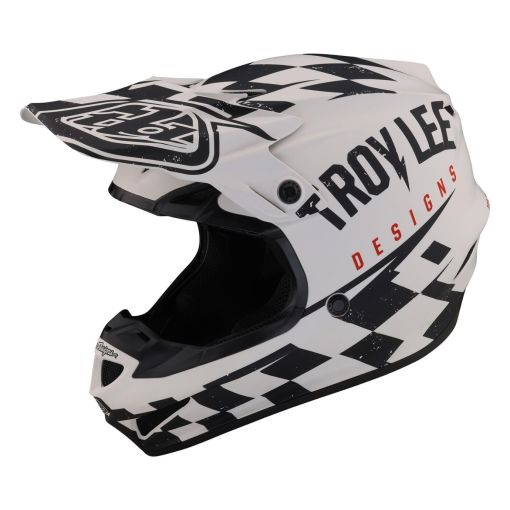 2024 Troy Lee Designs TLD SE4 Raceshop MIPS POLY Motocross Helmet White Black 