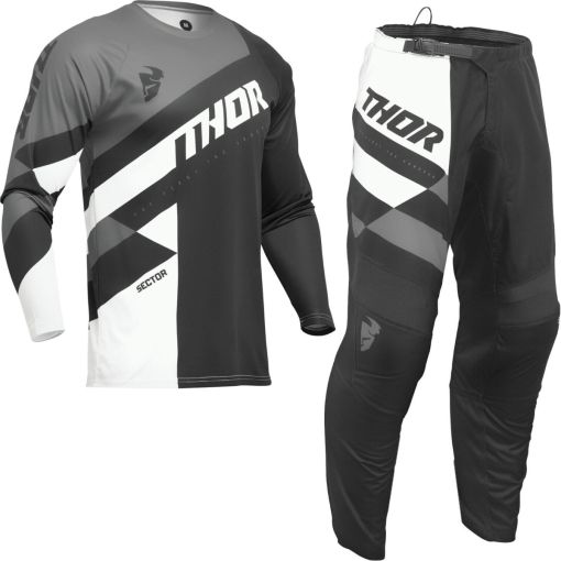 2024 Thor Sector Checker Youth Kids Motocross Gear Black Grey