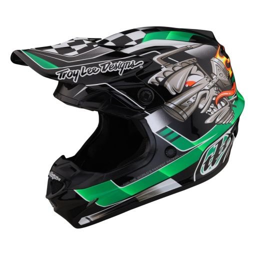 2024 Troy Lee Designs TLD SE4 MIPS POLY Motocross Helmet CARB GREEN