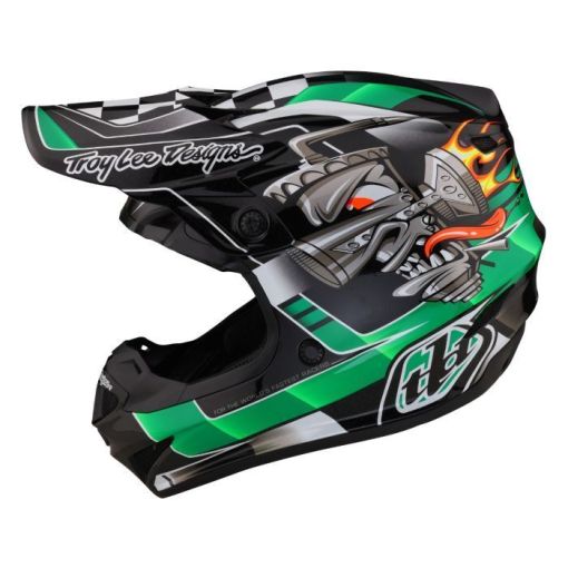 2023 Troy Lee Designs TLD Motocross YSE4 Polyacrylite Helmet Carb Green 