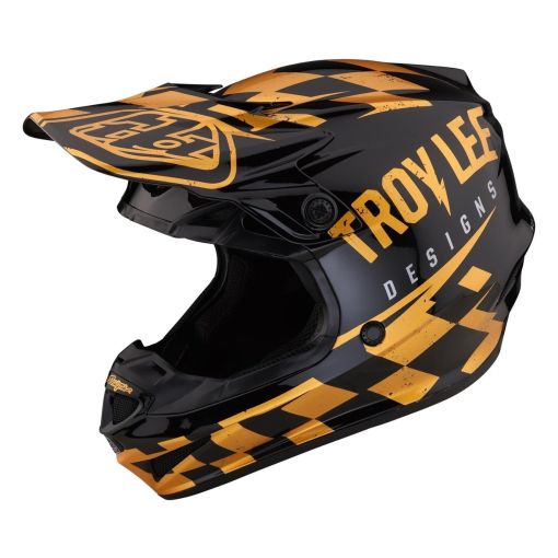 2024 Troy Lee Designs TLD SE4 Raceshop MIPS POLY Motocross Helmet BLACK GOLD