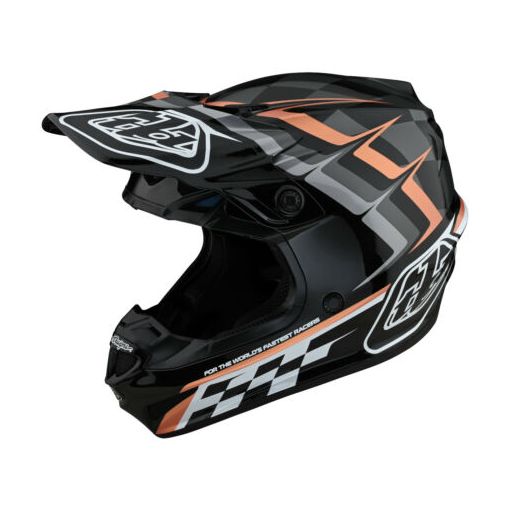 FALL 22 Troy Lee Designs TLD Motocross SE4 Polyacrylite Helmet (Warped Black / Copper)
